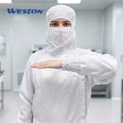 Dyagonal Zip Hooded Cleanroom Coverall